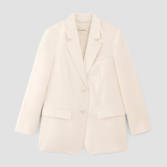 NEW Everlane The Oversized Linen Blazer Womens 16 Bone *Small Stain - Picture 5 of 13